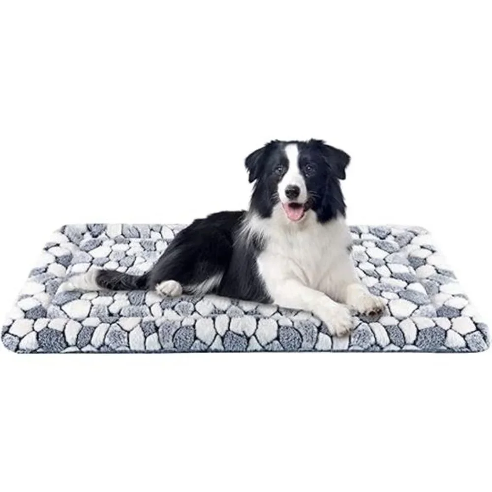 Dog Crate Pad Bed Mat Reversible (Warm & Cool), Soft Pet Sleeping Mat Dog Bed